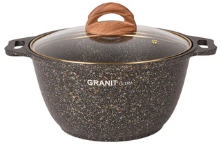 Кастрюля Kukmara Granit Ultra Black-Gold, 3 л 