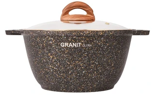 Кастрюля Kukmara Granit Ultra Black-Gold, 3 л 