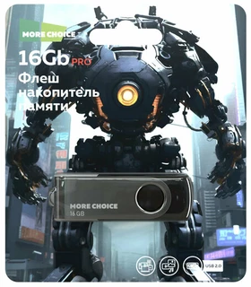 USB-накопитель More Choice MF16-4 16 ГБ, USB 2.0, черный 
