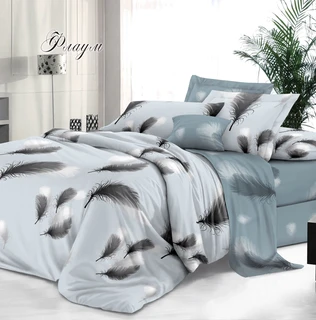 Комплект постельного белья Butterfly Флаум, 2 спальный евро, сатин делюкс, наволочки 70х70 см 