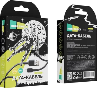Кабель More choice K14a USB-A 2.0 - USB-C, 1 м, 2 А, черный 