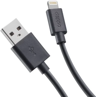 Кабель Deppa USB-A 2.0 - Lightning, 2 м, 2 А, черный (72224) 
