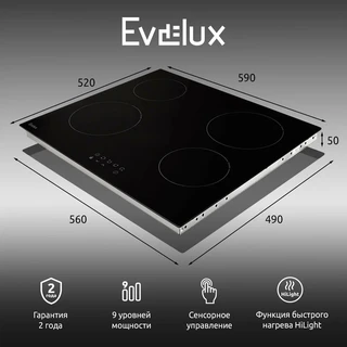 Электрическая варочная панель Evelux HEV 640 B, черный 