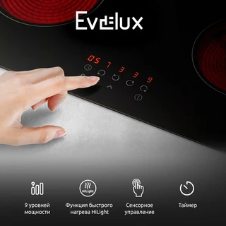 Электрическая варочная панель Evelux HEV 640 B, черный 