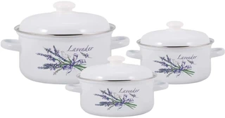 Набор кастрюль Лысьвенские эмали Лаванда, 6 пр. 