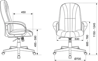 Кресло руководителя Бюрократ T-898/417-DGREY, темно-серый 