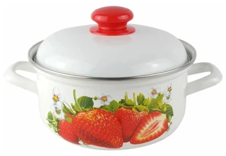 Кастрюля Лысьвенские эмали Сочная клубника, 3 л 