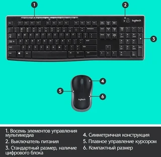 Комплект беспроводной Logitech MK270 