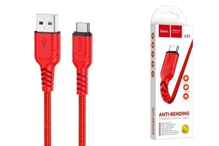 Кабель hoco X59 USB-A 2.0 - USB-C, 2 м, 3 А, красный 