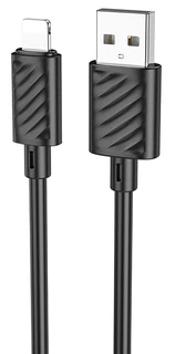 Кабель hoco X88 Gratified USB2.0 Am - Lightning 1 м, черный 