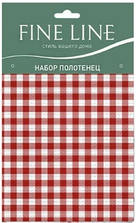 Полотенце кухонное Fine Line Красная клетка 45х60 см, вафельное полотно 
