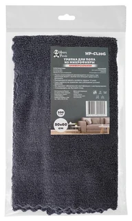 Тряпка для пола Happy Panda HP-CL39G, 50х60 см, микрофибра, серый 