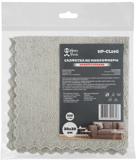Салфетка из микрофибры Happy Panda HP-CL29G, 30х30см, серый