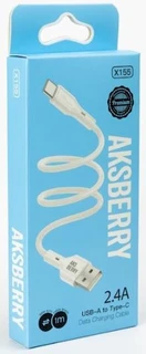 Кабель Aksberry X155 USB2.0 Am - USB Type-C 1 м, белый