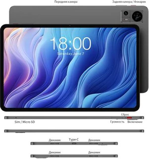 Планшет 11.97" Teclast T60 8/256GB Gray 