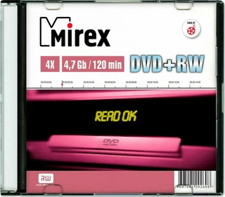 Диск DVD+RW Mirex 4.7Gb 4х Slim Case