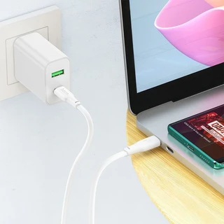 Кабель hoco X93 Force USB-C - USB-C, 2 м, 5 А, белый 