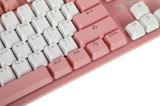 Клавиатура проводная A4Tech Bloody B800 Dual Color, розовый/белый 