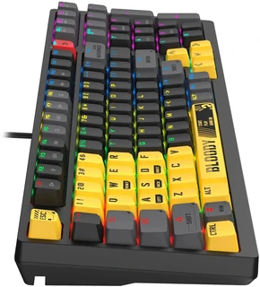 Клавиатура проводная A4Tech Bloody S98 Sports Lime, желтый/серый 