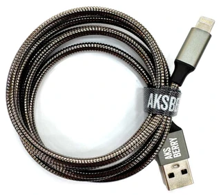 Кабель Aksberry X160 Spring Lightning, 2.4А, 1 м, темно-серый 