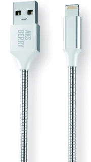 Кабель Aksberry X161 Spring USB - Lightning, 1 м, серебристый 