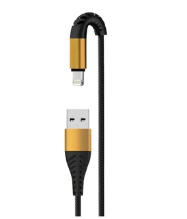 Кабель Aksberry X139 USB-A 2.0 - Lightning, 1 м, 2.4 А, золотистый 