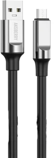 Кабель Aksberry X159 Silicone USB-A - USB-C, 1 м, 3 А, черный 