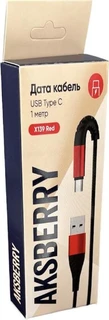 Кабель Aksberry X139 USB - Type-C, 1 м, красный 