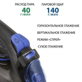 Утюг ECON ECO-BI2404, черный/синий 