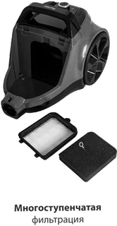 Пылесос Pioneer VC360C, серый 