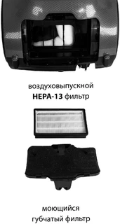 Пылесос Pioneer VC360C, серый 