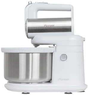 Миксер Pioneer MX345, белый/серебристый 