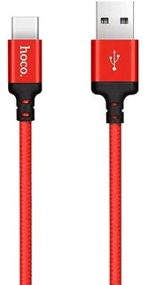 Кабель hoco X14 Times Speed USB-C 2.0 - USB-C, 2 м, 2 A, черный/красный 
