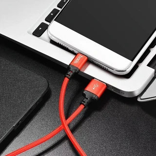 Кабель hoco X14 Times Speed USB-C 2.0 - USB-C, 2 м, 2 A, черный/красный 