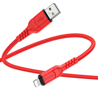 Кабель hoco X59 USB-A 2.0 - Lightning, 2 м, 2.4 А, красный 
