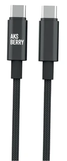 Кабель Aksberry X163 Nylon silk Type-C - Type-C, 1м, черный 