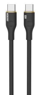 Кабель Aksberry X162 Liquid silicone Type-c -Type-C, 2.4 А, 2м, черный 