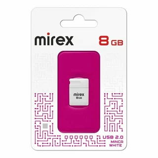 USB-накопитель Mirex Minca White, 8 ГБ, USB 2.0, белый 