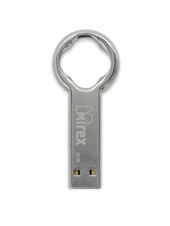 USB-накопитель Mirex Round Key 8 ГБ, USB 2.0, серебристый 