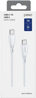 Кабель PERO DC11 PD Type-C - Type-C, 1 м, 3 A, белый 