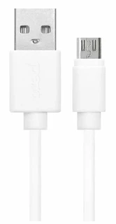 Кабель PERO DC-03 USB2.0 Am - microUSB, 2 A, 2 м, белый 