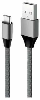 Кабель Aksberry X158 USB A-Type C, 5A, 1м, серый 