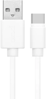 Кабель PERO DC-03 Fast Charge USB-A 2.0 - USB-C 1 м, 3 А, белый 