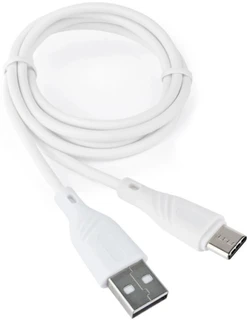 Кабель Cablexpert USB-A 2.0 - USB-C, 1 м, 3 А, белый (CCP-USB2-AMCM-1M-RU-W) 