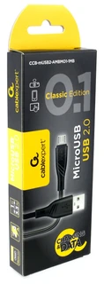 Кабель Cablexpert CCB-mUSB2-AMBMO1-1MB USB-A - MicroUSB, 2.4А, 1м, черный 