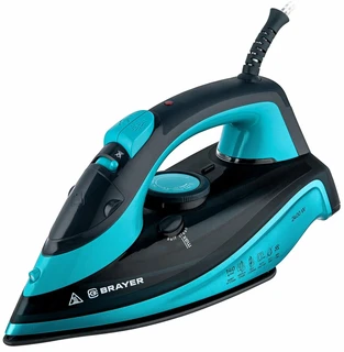 Утюг BRAYER BR4019, черный/бирюзовый 