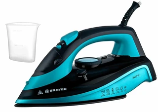 Утюг BRAYER BR4019, черный/бирюзовый 