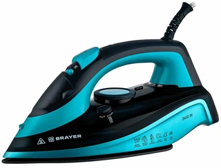 Утюг BRAYER BR4019, черный/бирюзовый 