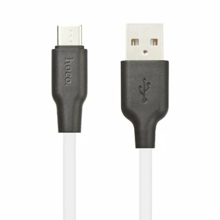 Кабель hoco X21 Plus USB-A 2.0 - USB-C 1 м, 3 А, белый/черный 
