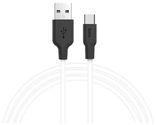 Кабель hoco X21 Plus USB-A 2.0 - USB-C 1 м, 3 А, белый/черный 